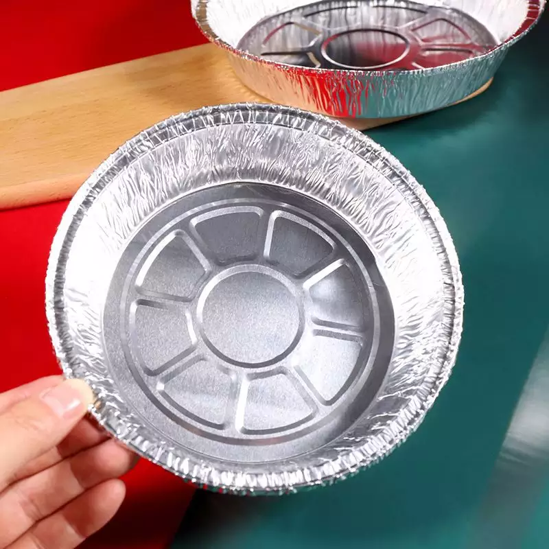 7/8/9 inch household and bakery mold disposable round aluminium foil tray  pizza and pie foil pan with lid