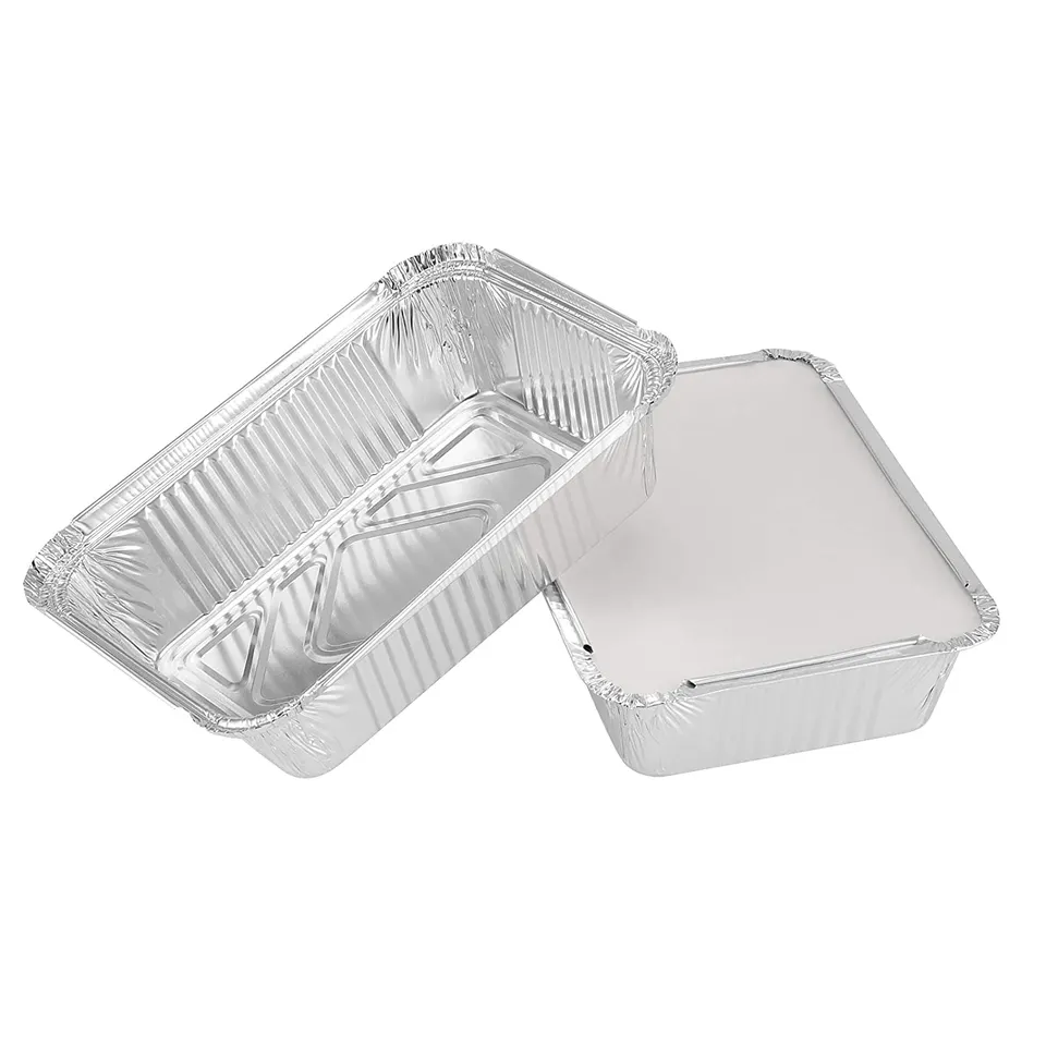 Disposable Food Packaging Aluminum Containers Tin Foil Dishes Catering Aluminium Foil Tray With Plastic Lid 260ml ~ 1750ml