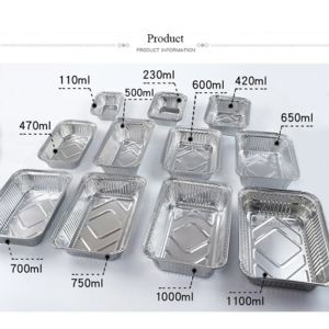 Disposable Food Packaging Aluminum Containers Tin Foil Dishes Catering Aluminium Foil Tray With Plastic Lid 260ml ~ 1750ml