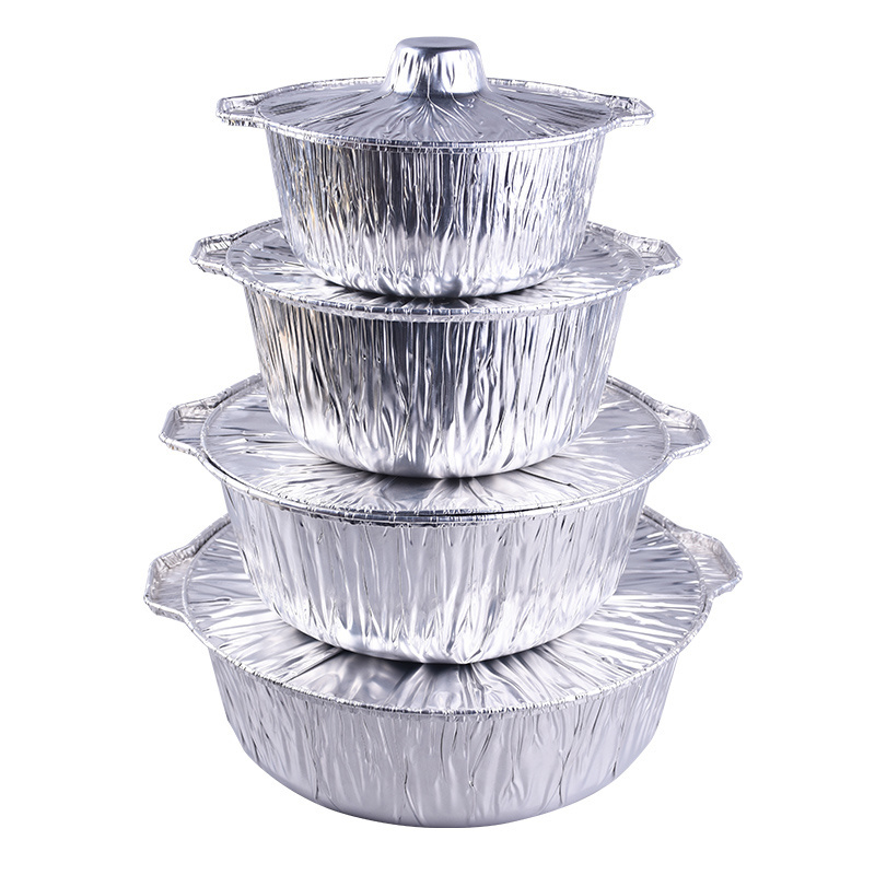 Large Size Aluminum Disposable Cooking Pots With Lids For Sale