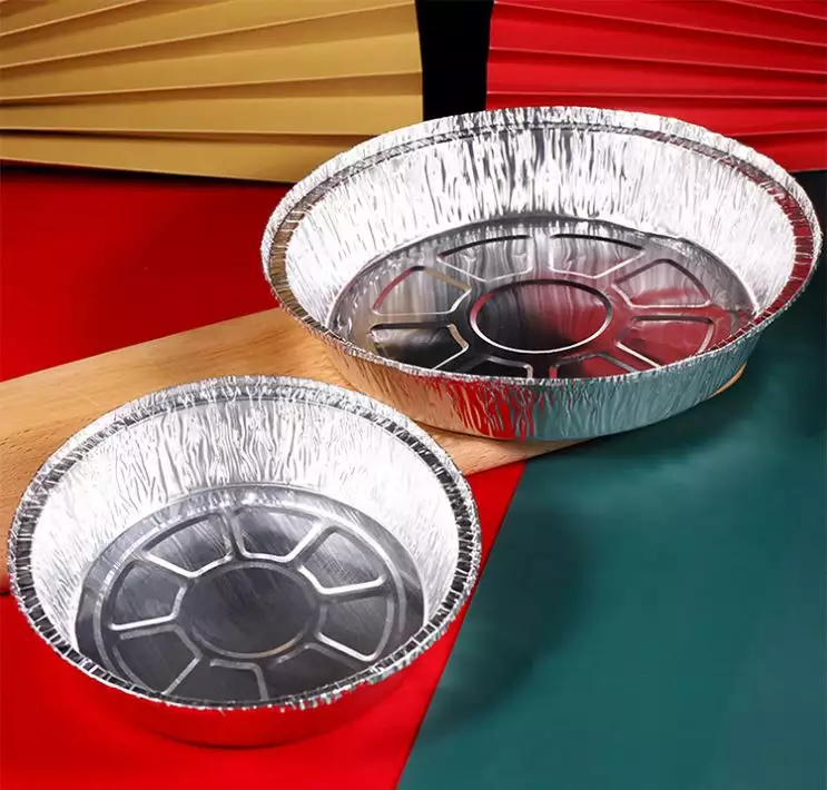 7/8/9 inch household and bakery mold disposable round aluminium foil tray  pizza and pie foil pan with lid