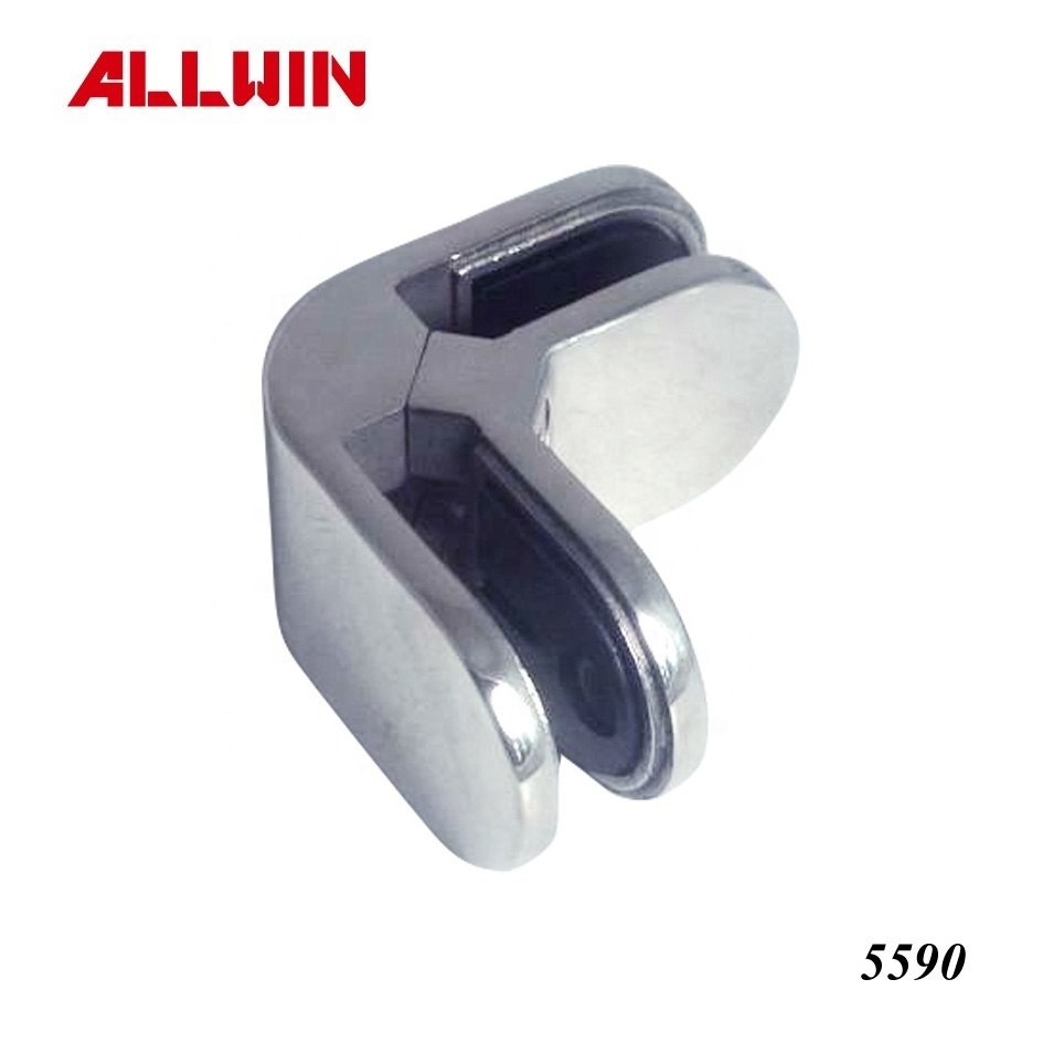 Stainless Steel 2 Ways 90 Degree Corner Square Glass Clamp Clip Glass to Glass Connector