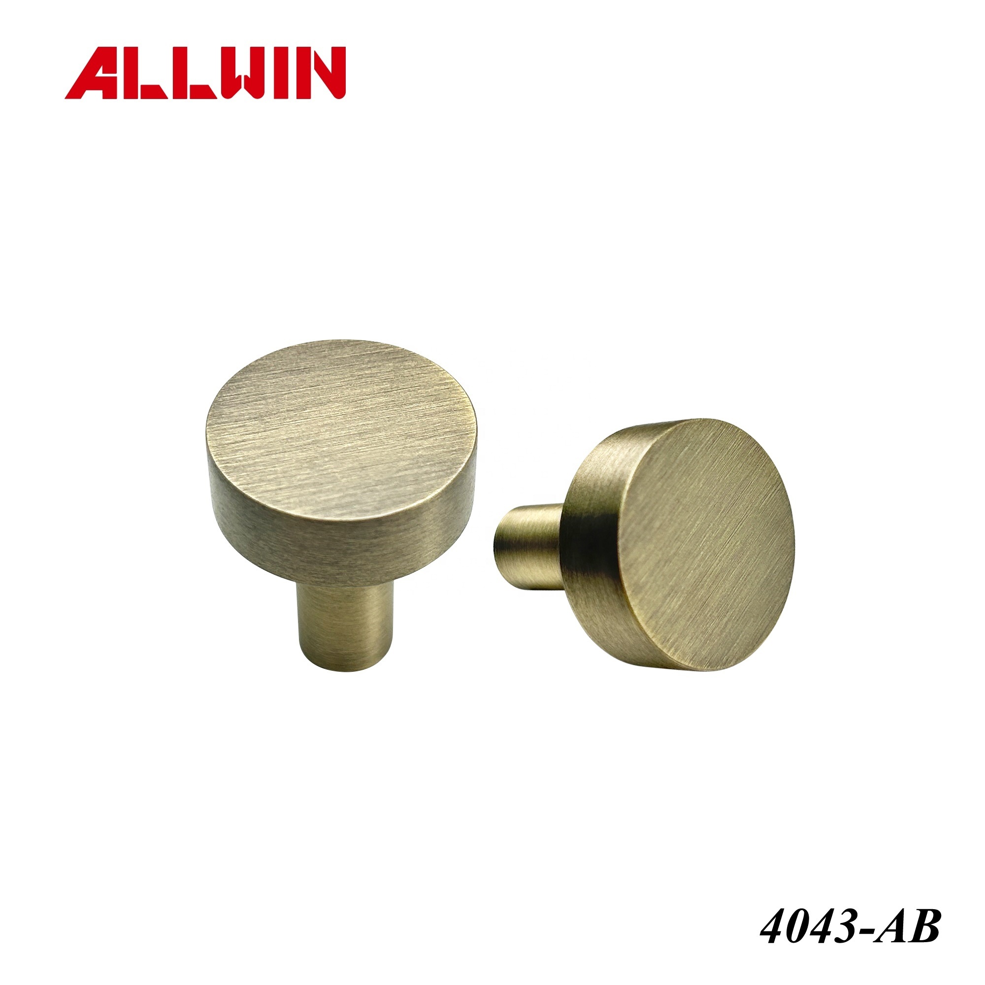 Brushed Brass Cabinet Knob Round Solid Brass Drawer Knob Furniture Hardware