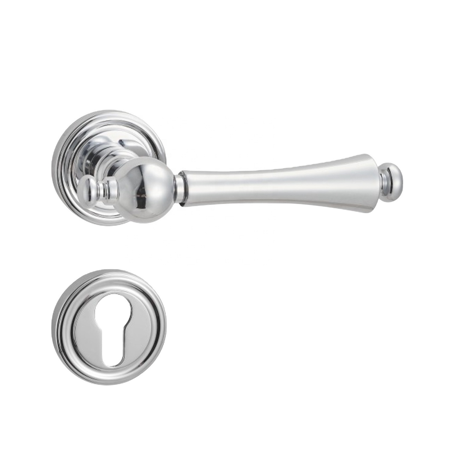 Classic European Style Brass Door Lever Handle Lock Set