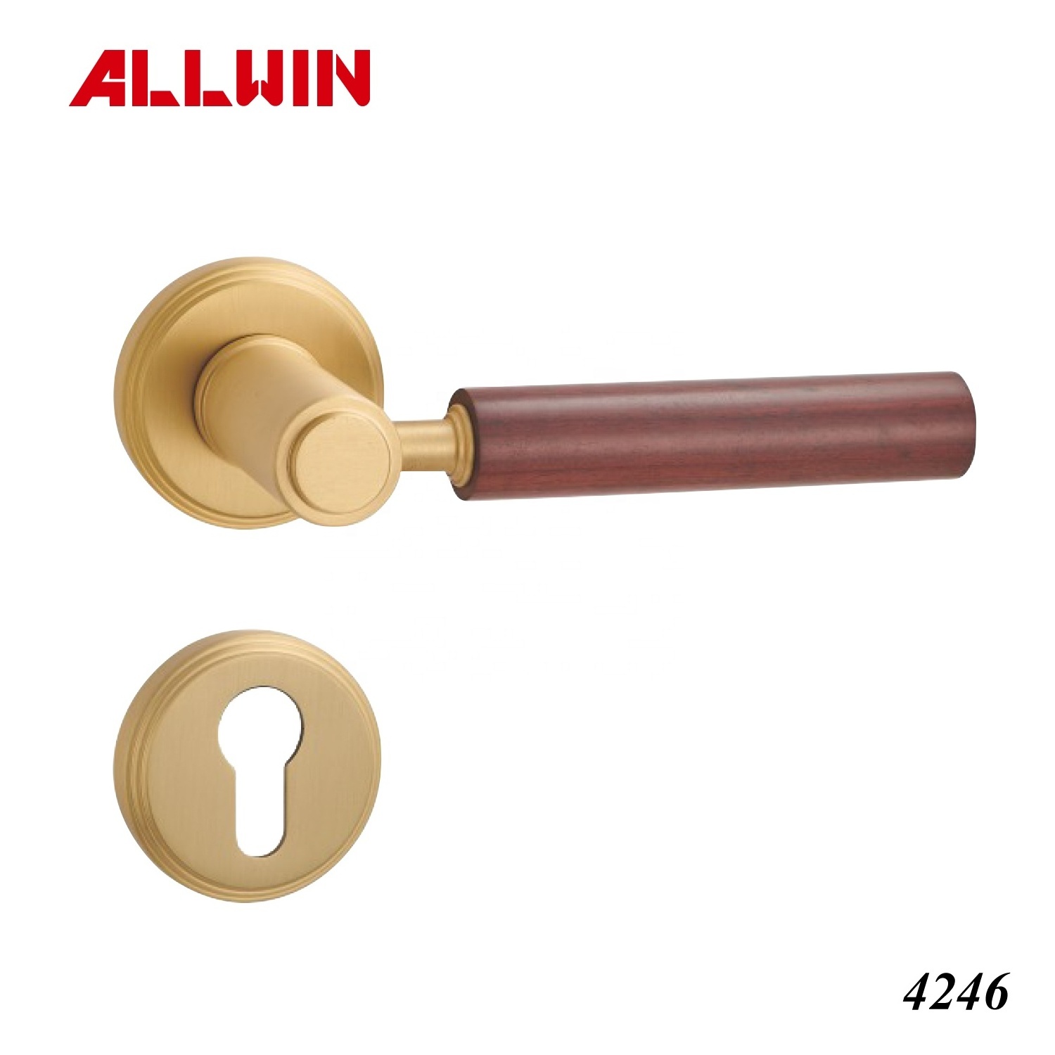 Classic European Style Brass Door Lever Handle Lock Set