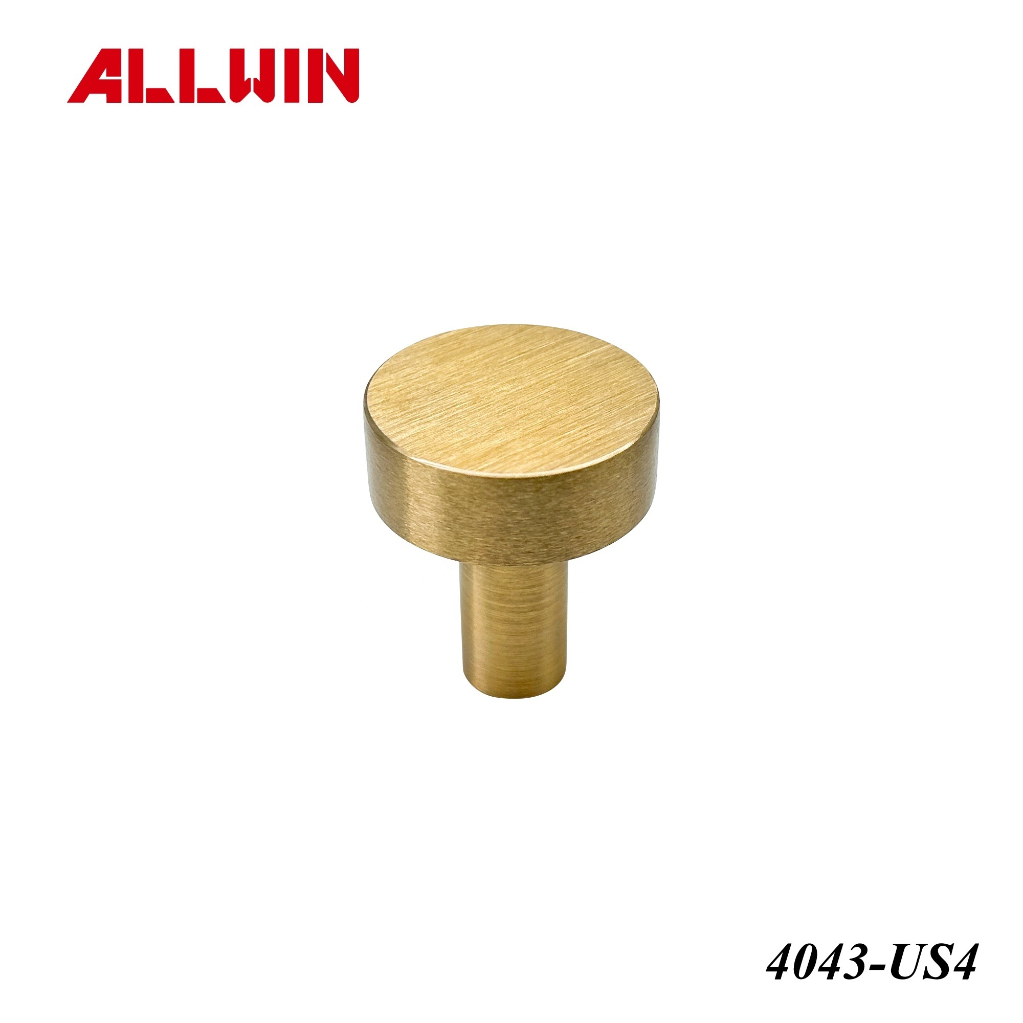 Brushed Brass Cabinet Knob Round Solid Brass Drawer Knob Furniture Hardware