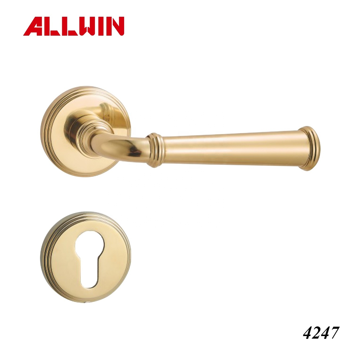 Classic European Style Brass Door Lever Handle Lock Set