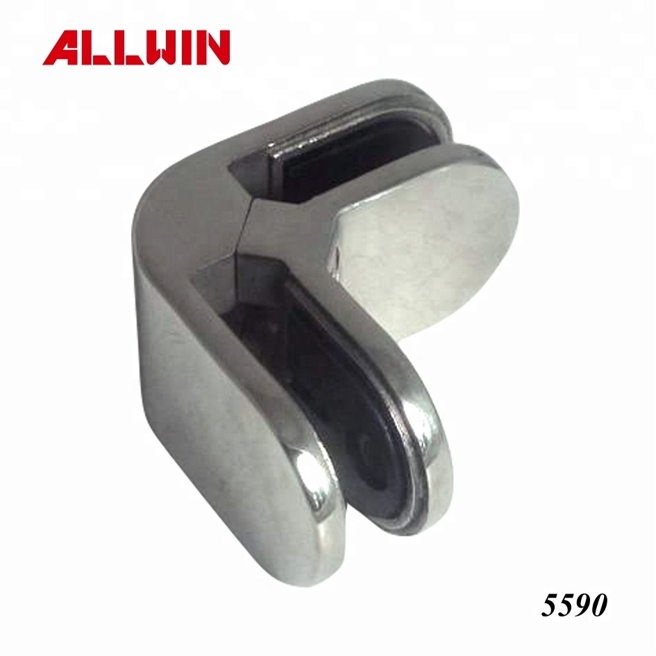 Stainless Steel 180 Degree Square Railing Glass To Glass Glass Clamp Connector