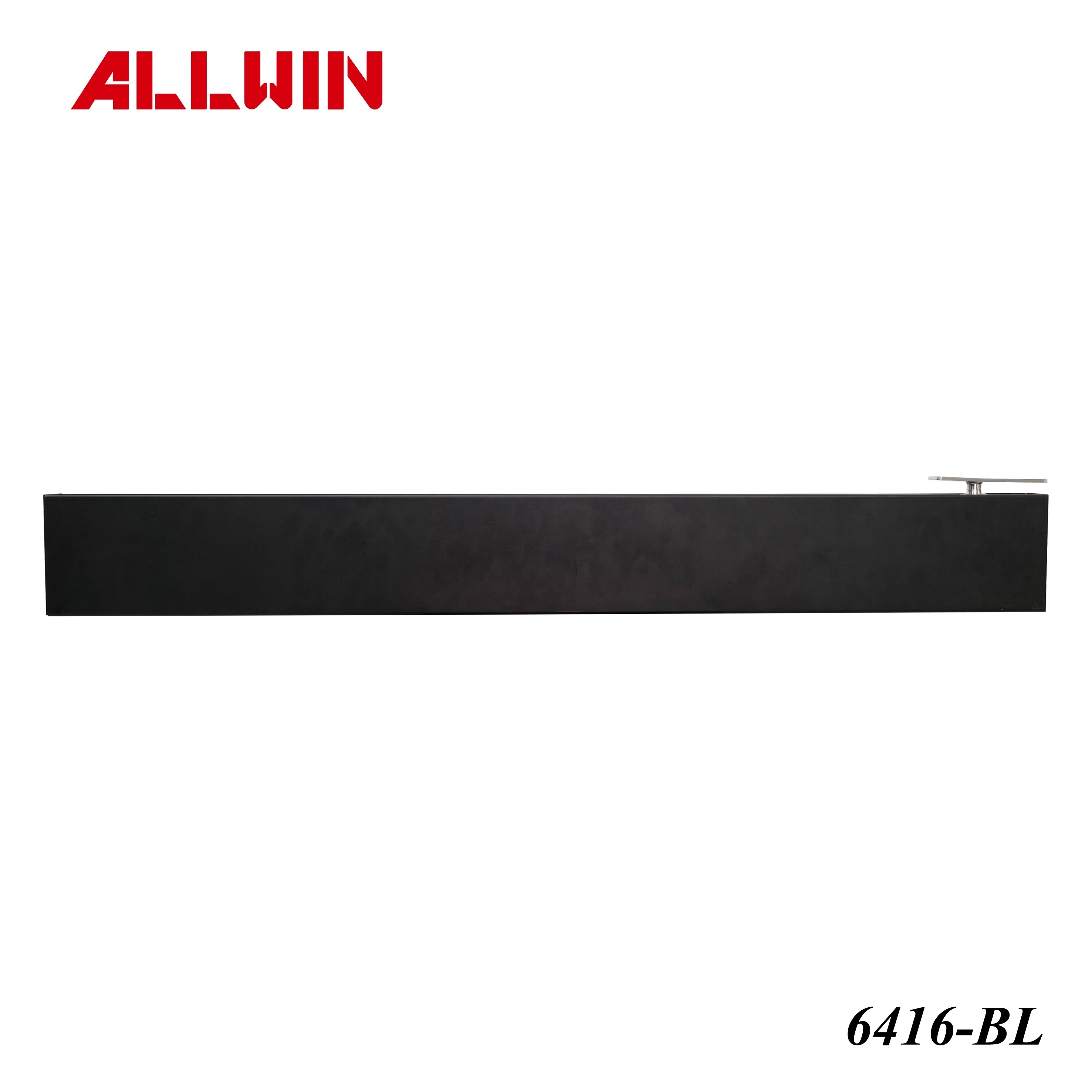 Aluminum Profile Long Glass Patch Fittings Glass Door Rails Black Finishes with Bottom Lock