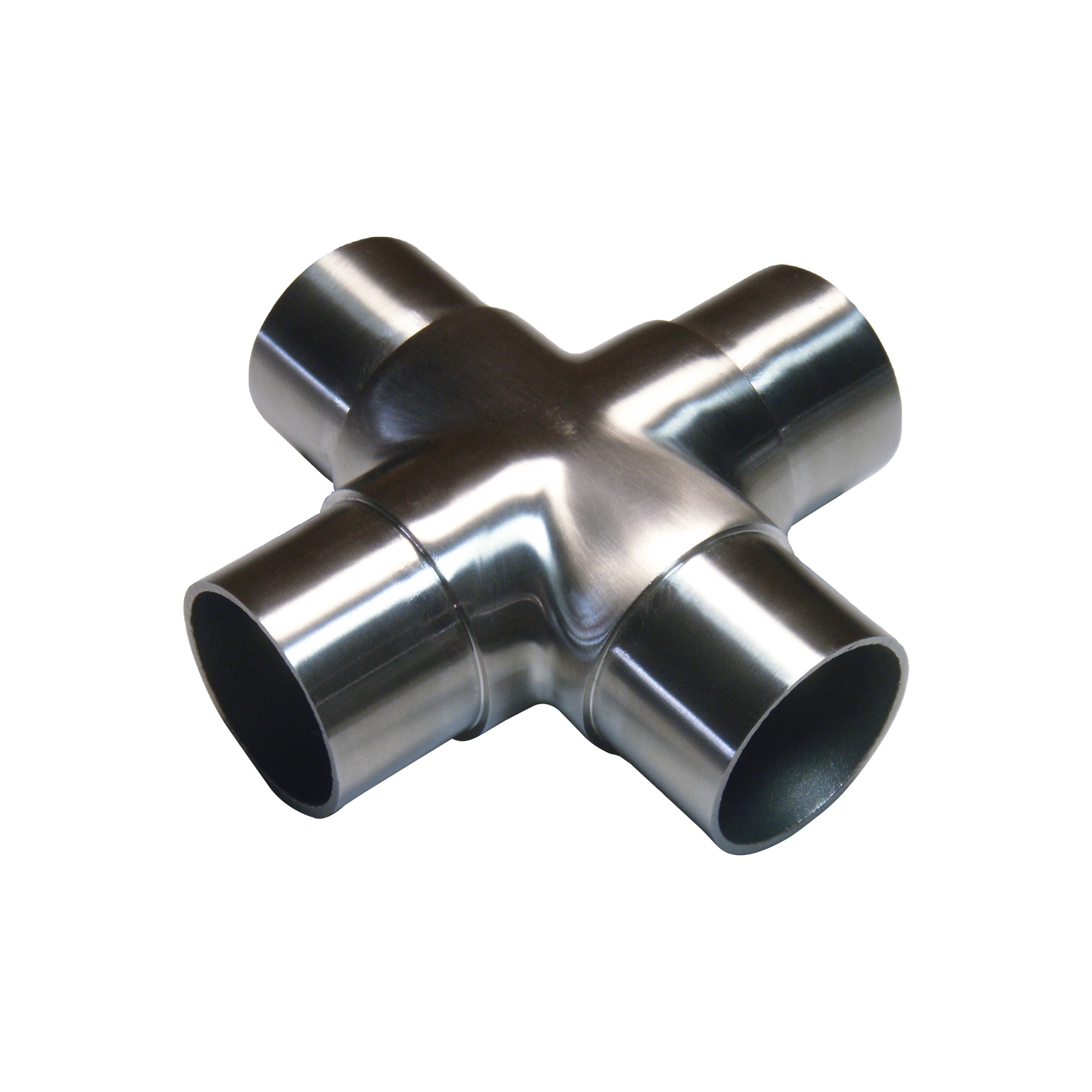 38.1mm 40mm Stainless Steel Cross Pipe Fittings 4 Way Square Tube Connectors