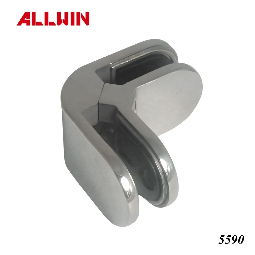 Stainless Steel 180 Degree Square Railing Glass to Glass Clamp Connector Model 55180SQ with INCH Metric Measurement Systems