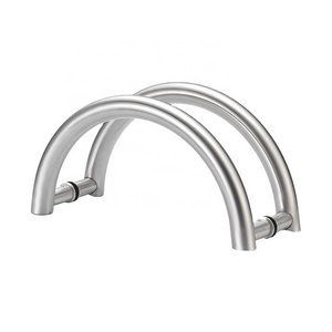 Modern Stainless Steel D-Type Push Pull Handle for Glass Door Entrance for Hotels 33350-1R