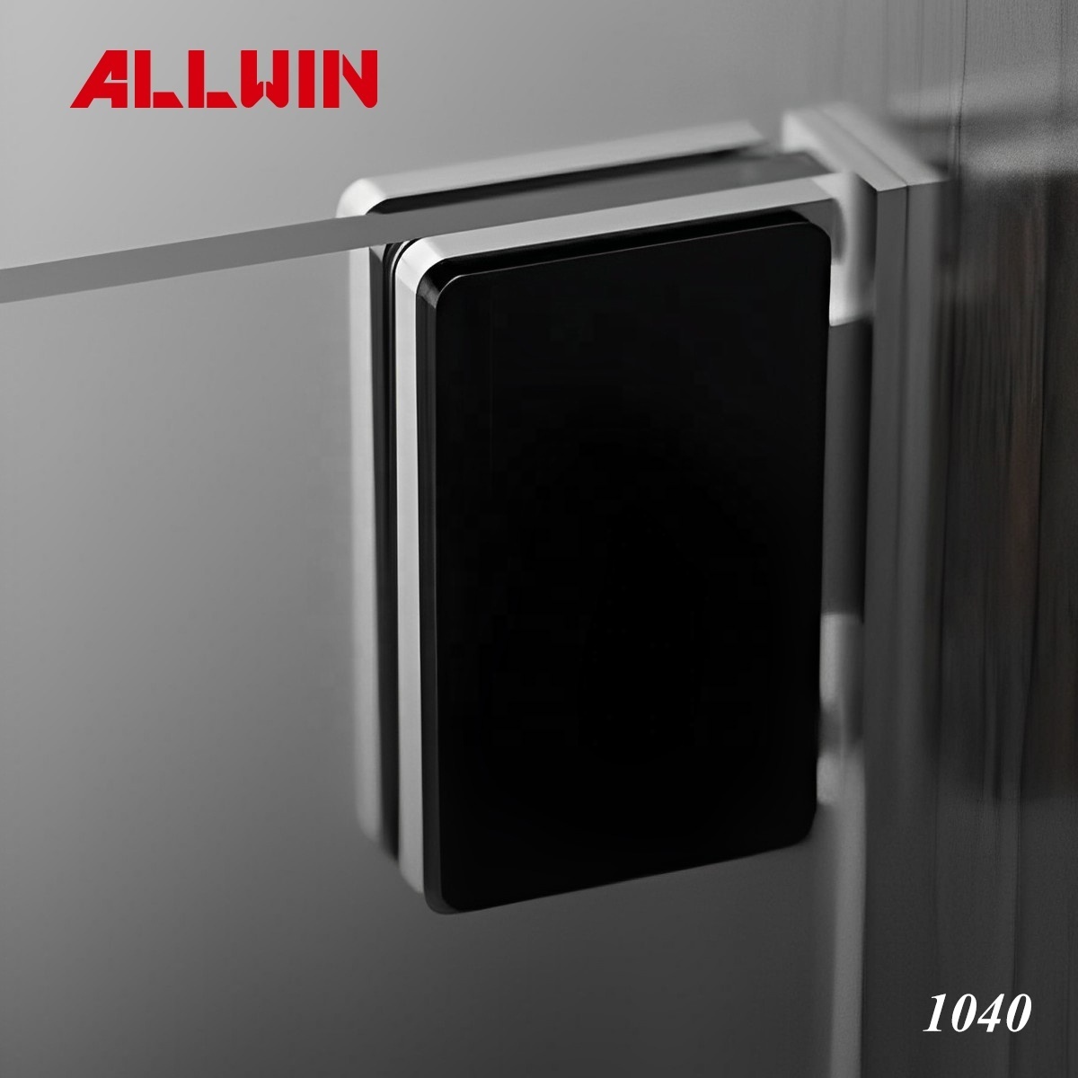 Modern Black Brass Shower Glass to Wall Hinges with Hidden Screw Shower Door Hardware