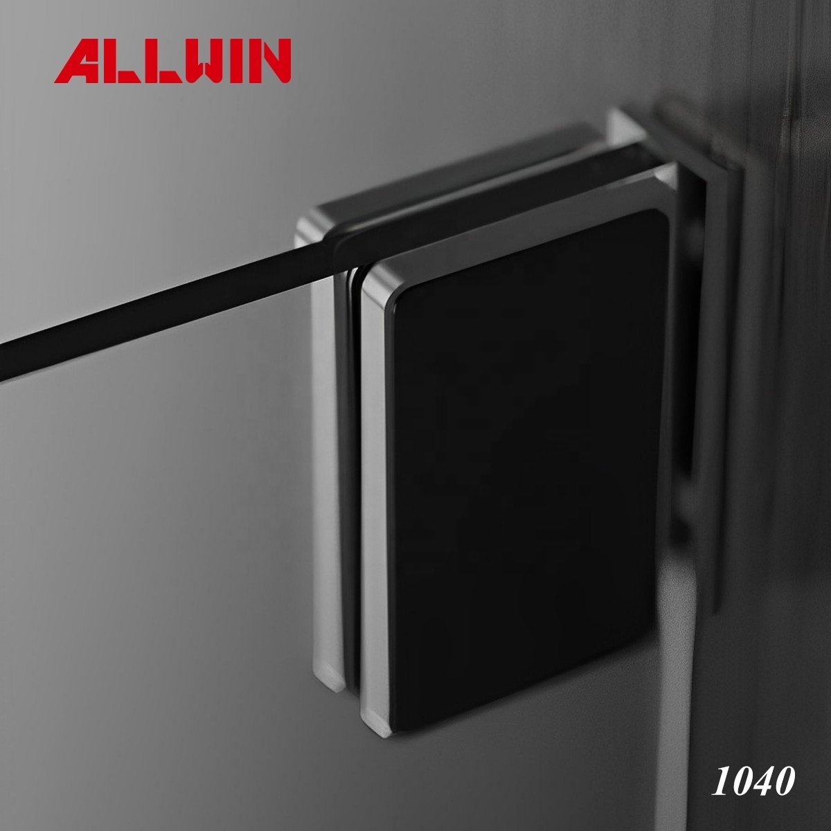 Modern Black Brass Shower Glass to Wall Hinges with Hidden Screw Shower Door Hardware