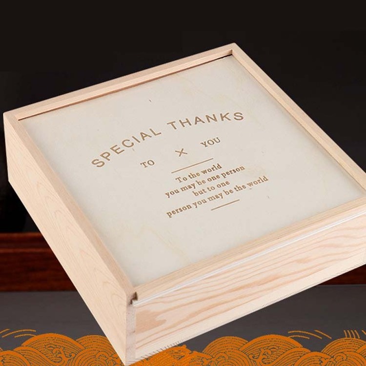 Biodegradable Wooden Restaurant Takeaway  box  Food Container Packaging Baker cake wood box