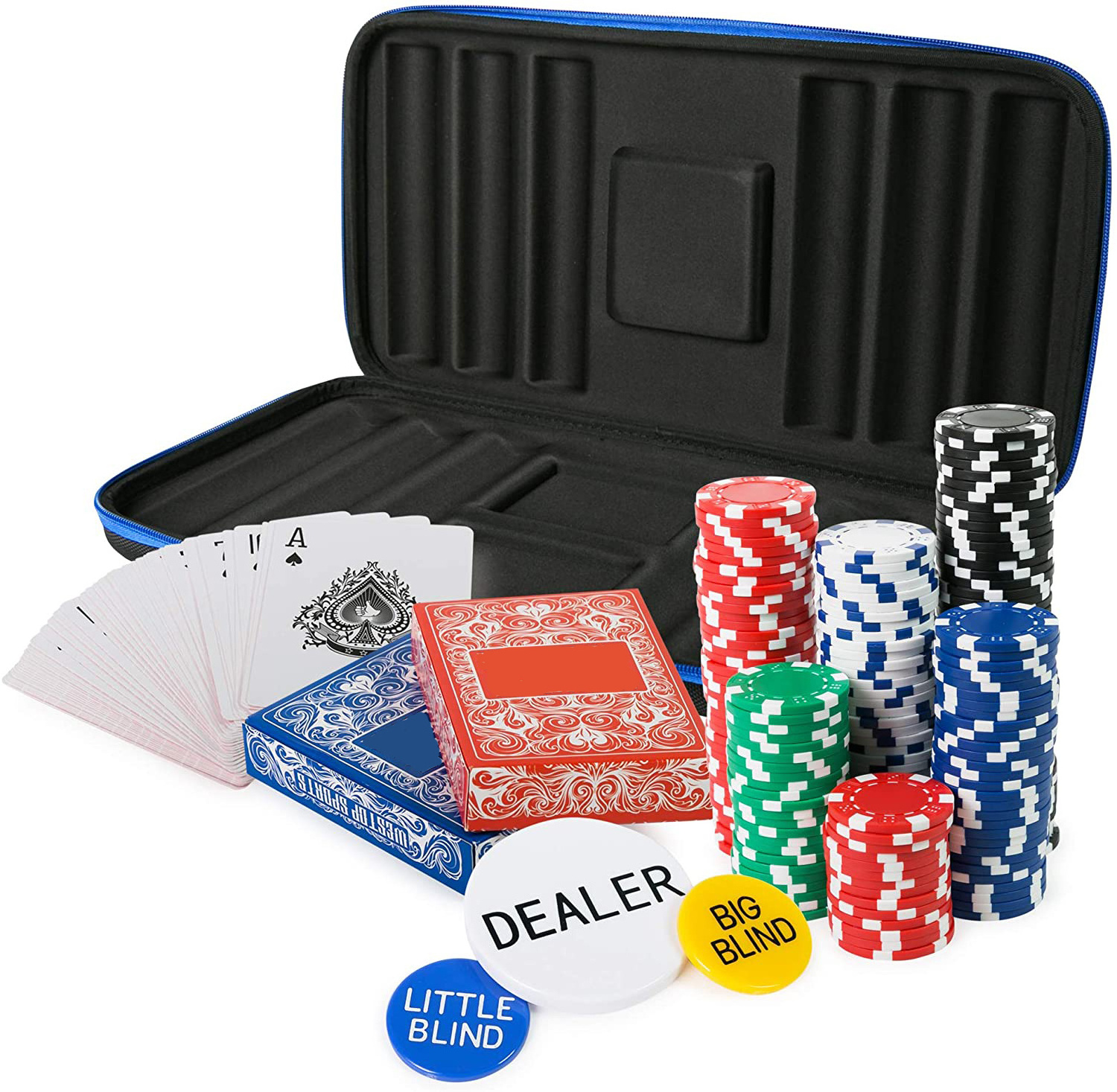 Custom Professional Travel Poker Black Game Chip Soft Shell Box Set EVA Poker Chips Case