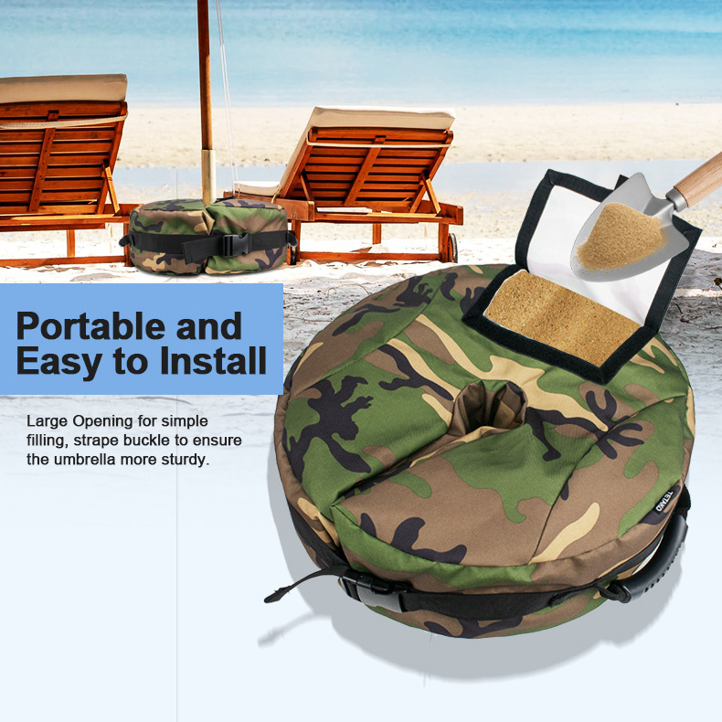 Outdoor Heavy Duty Round Beach Tent Sunshade Umbrella Sand Bags Umbrella Base Weight Bag