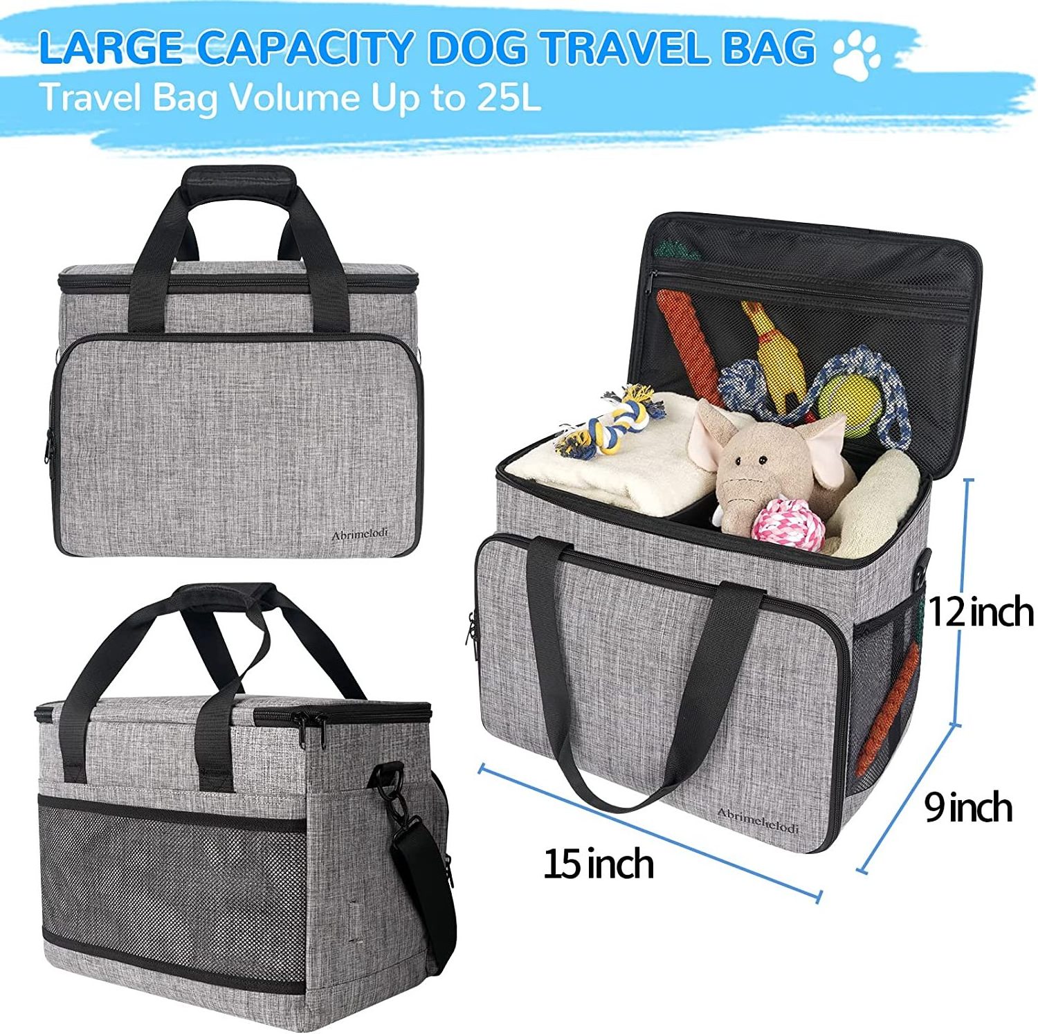 Portable Airline Approved Customized Foldable Carrier Travel Bag Set Dog Cat Pet Food Bags