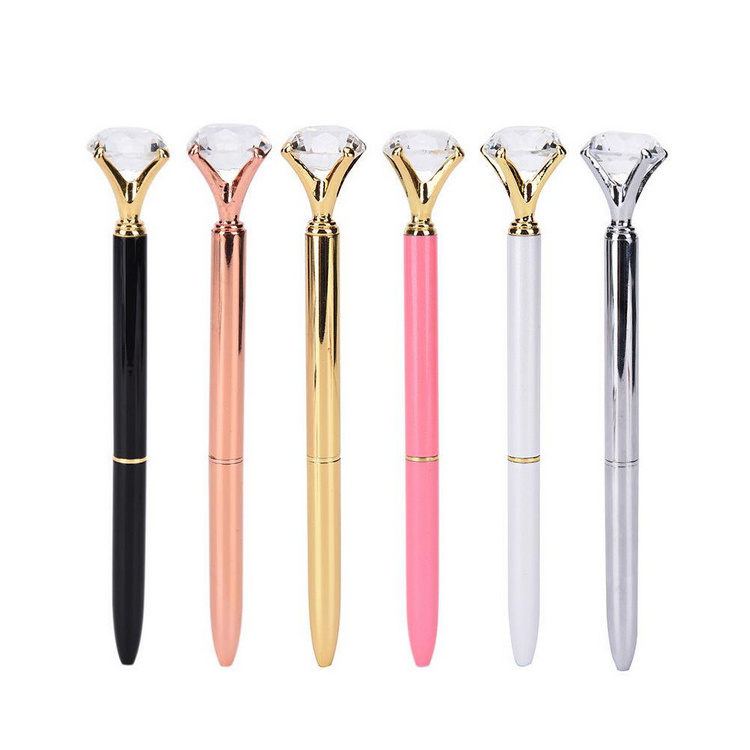 Metal Rose Gold Crystal Top Pen