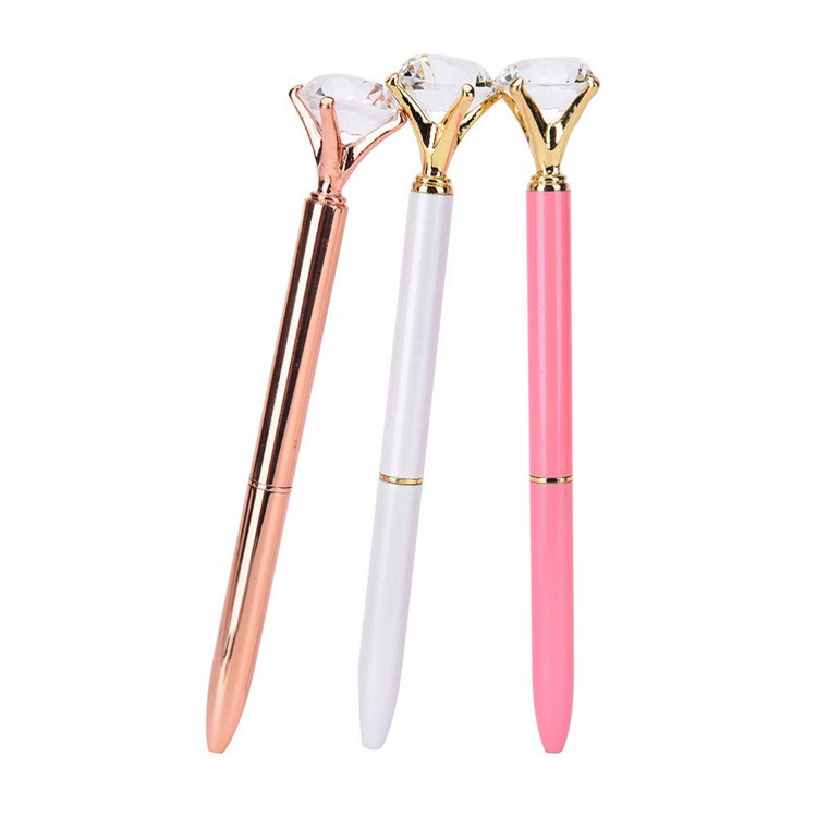 Metal Rose Gold Crystal Top Pen