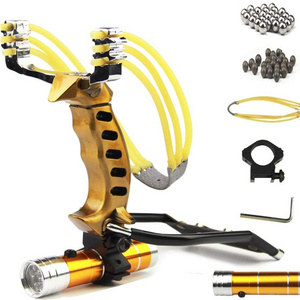 High Velocity Catapult golden assassin Hunting Slingshot with Heavy Duty Launching Bands