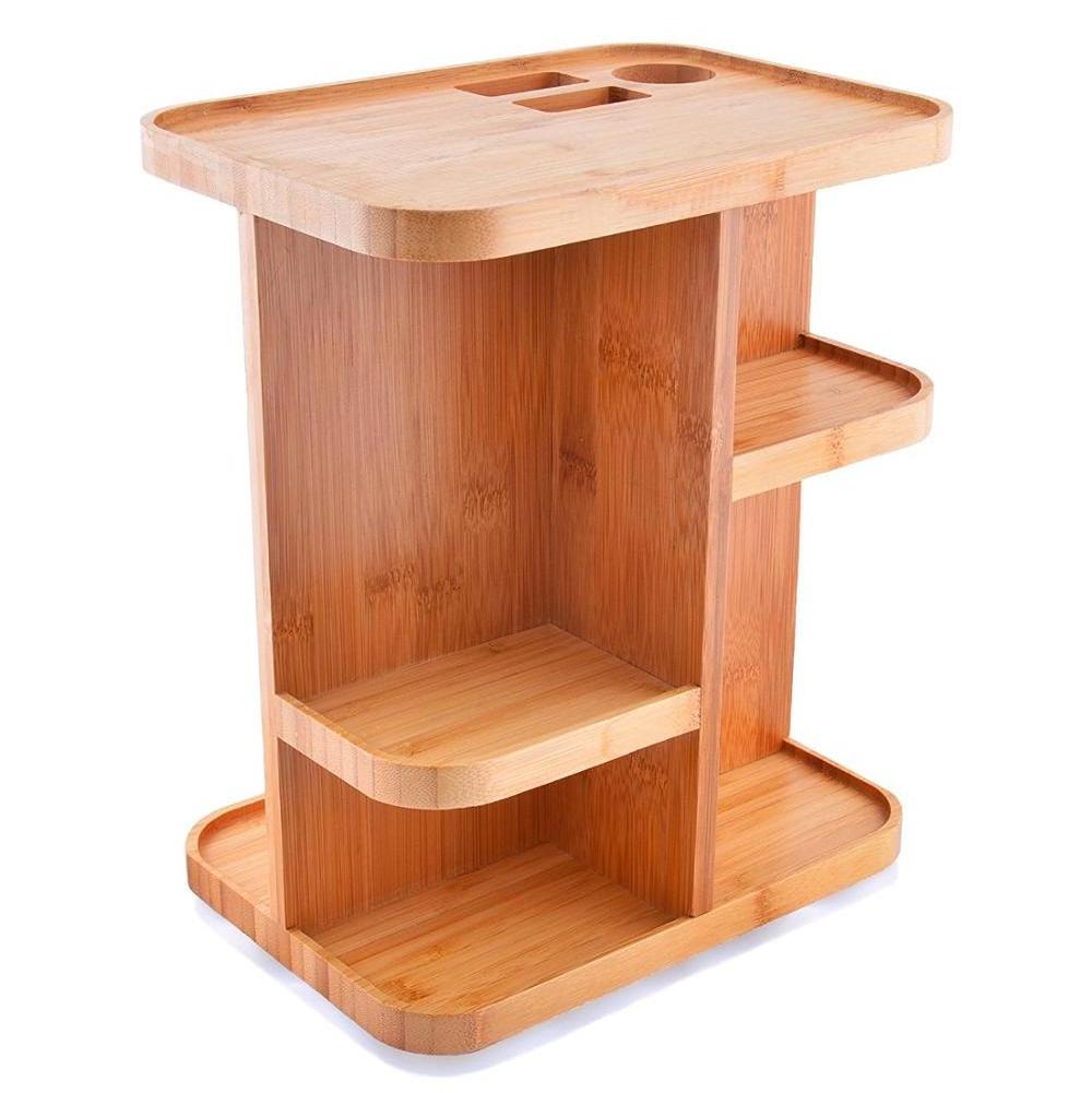 Bamboo wood Cosmetic Organizer for your vanity, bathroom, closet, kitchen, tabletop,countertop and desk