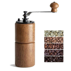 Food Grade Hand Cast Iron  Wooden Coffee Grinder Manuel Coffee Mills with Ceramic Burr