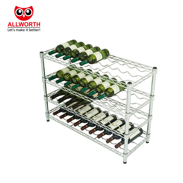 Four Layers Heavy Duty Commodity Kitchen Stainless Steel Chrome Wire Shelving