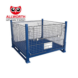 High quality heavy duty industrial foldable metal logistics storage cage