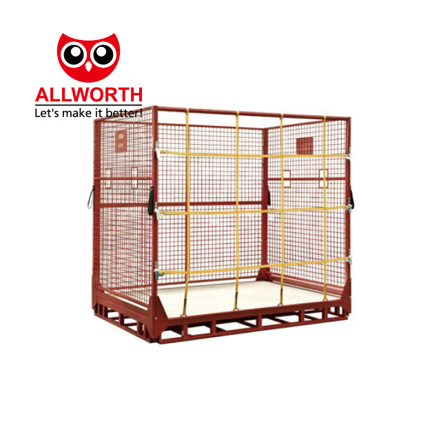 Warehouse Heavy Duty Wire Mesh Container Steel Storage Cage Metallic Stillage