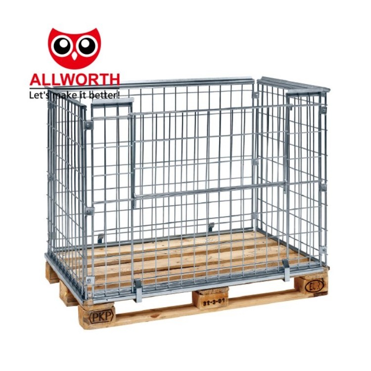 High quality heavy duty industrial foldable metal logistics storage cage