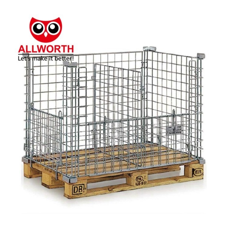 High quality heavy duty industrial foldable metal logistics storage cage