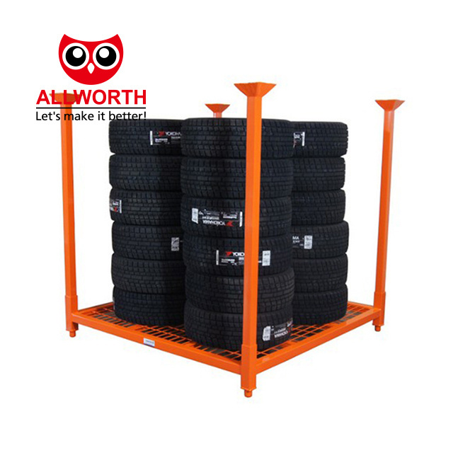 Factory Made Steel Stackable Metal Tire Rack Pallet Stacking Fabric Rack Shelf