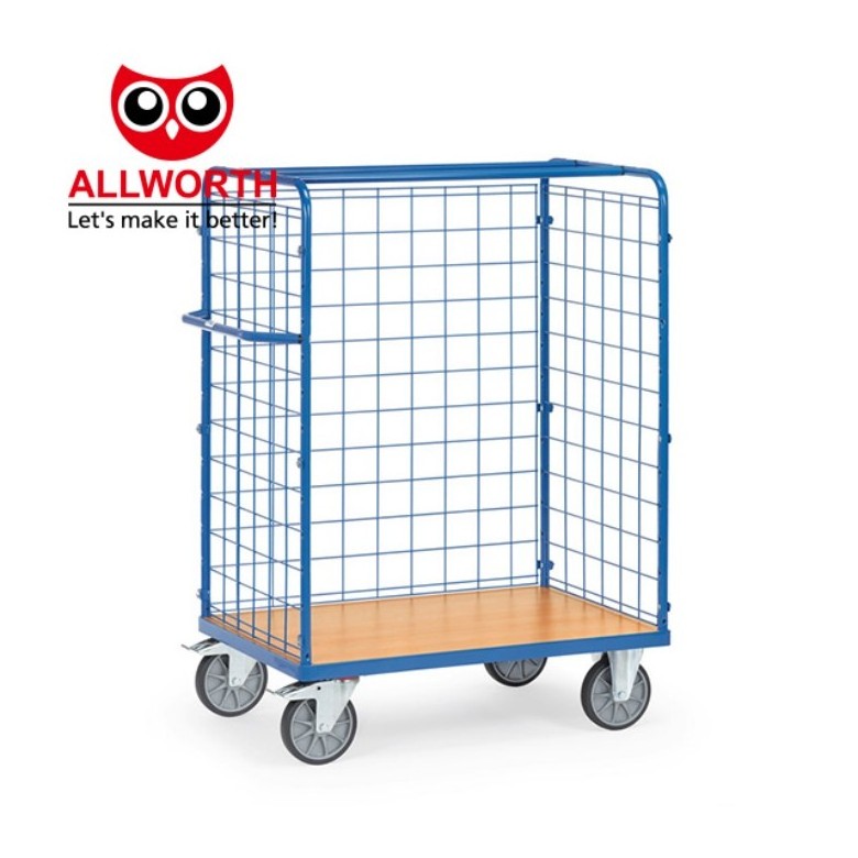 High Quality Cold Rolled Laundry Roll Container Warehouse Trolley