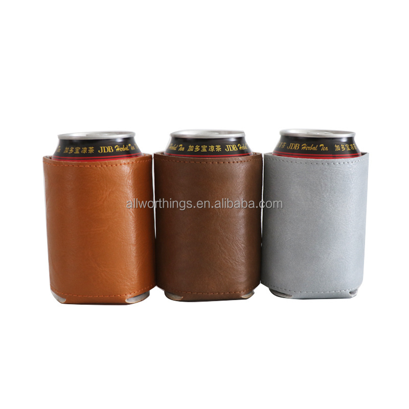 Leather Beer Bottle Can Coolers Stubby Holder for 330 ml Cans