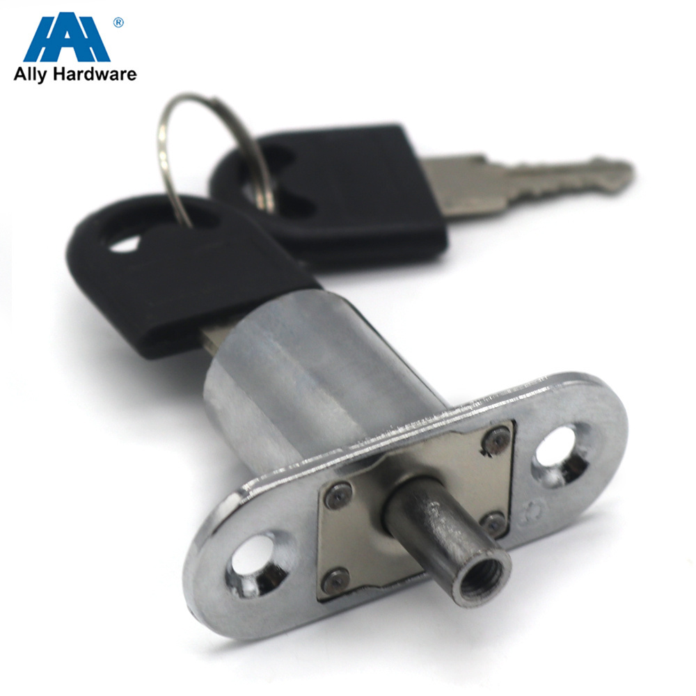 Furniture hardware drawer lock glass sliding push lock