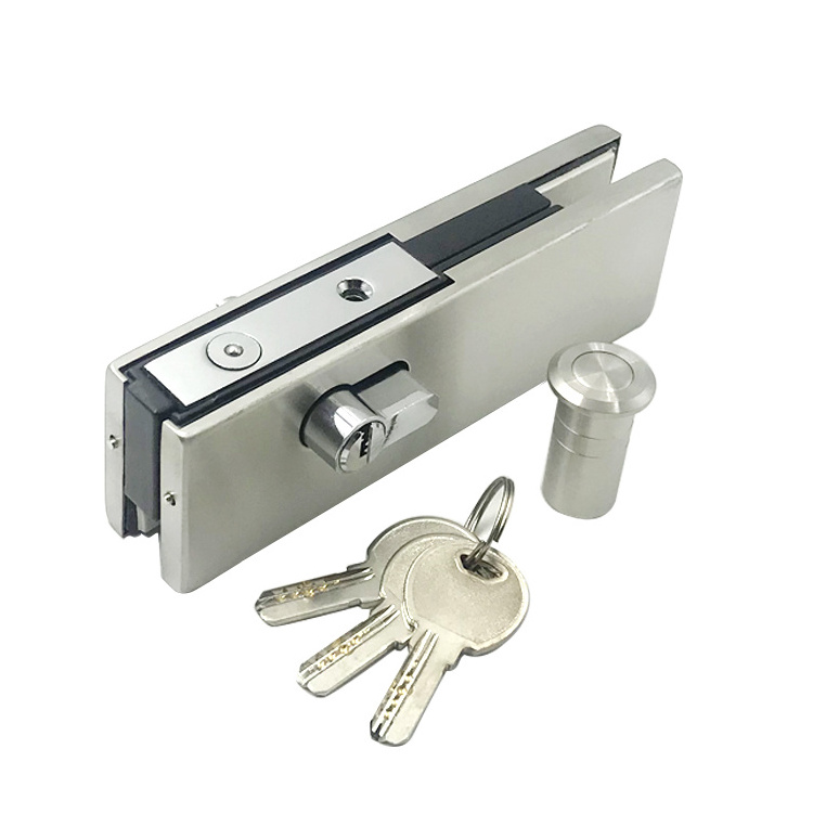 Beautiful Surface Stainless Steel Frameless Sliding Glass Door Lock and Canopy Patch Fittings