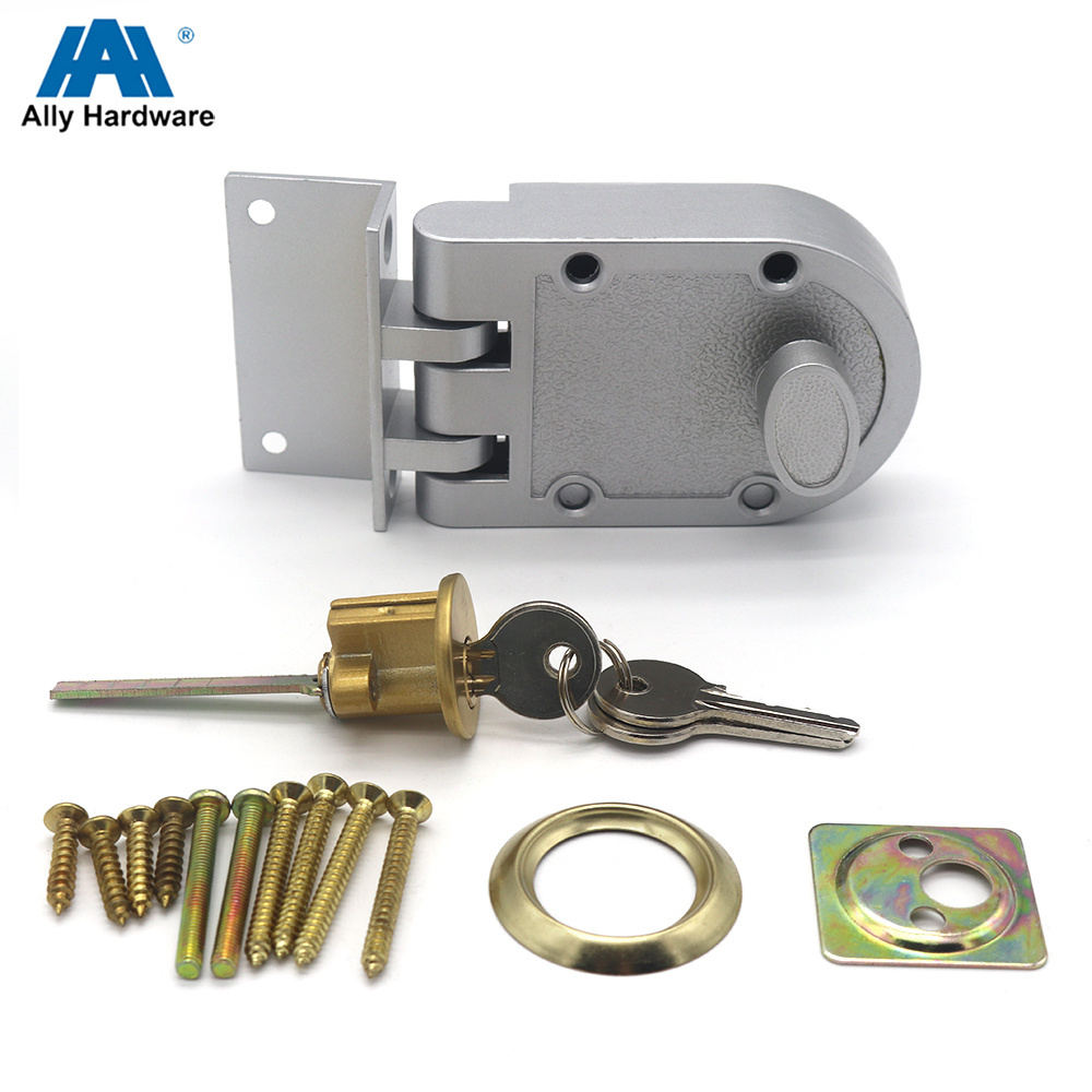 Single side brass night latch rim lock for iron gate