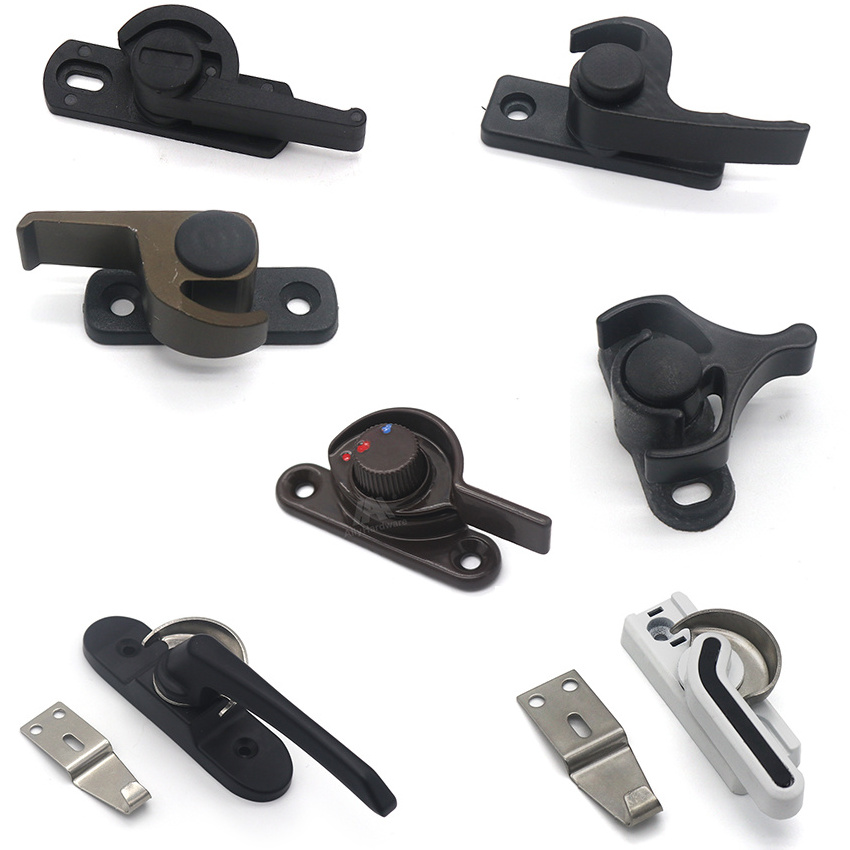 UPVC Window accessories closure UPVC aluminum alloy sliding moon lock window crescent lock