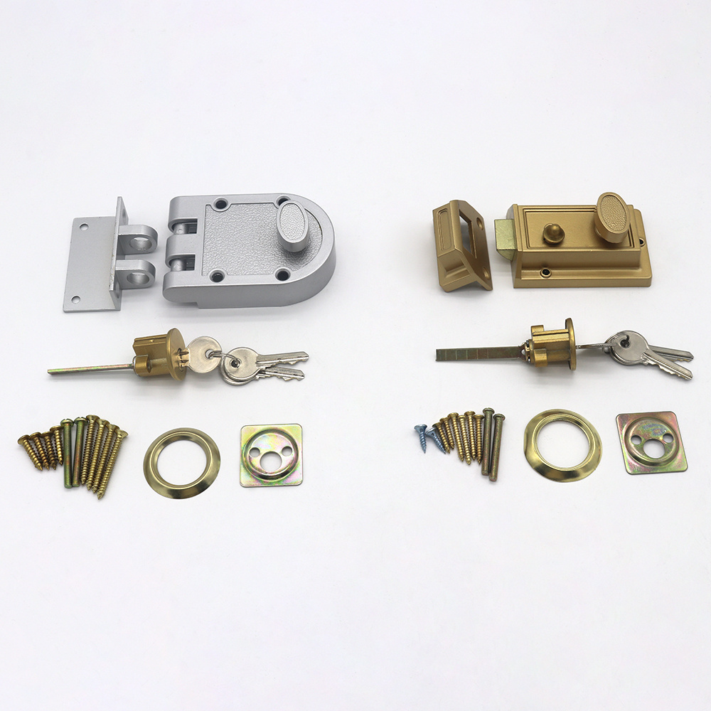 Single side brass night latch rim lock for iron gate