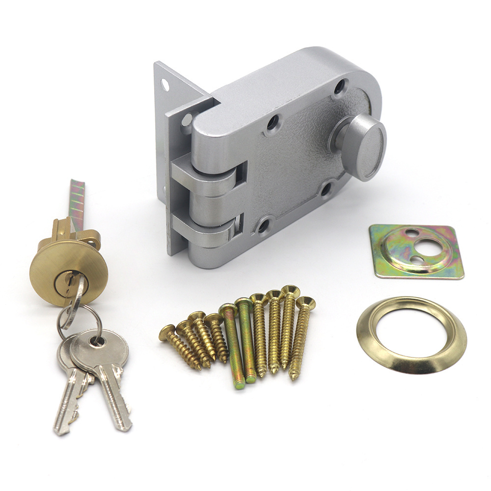 Single side brass night latch rim lock for iron gate