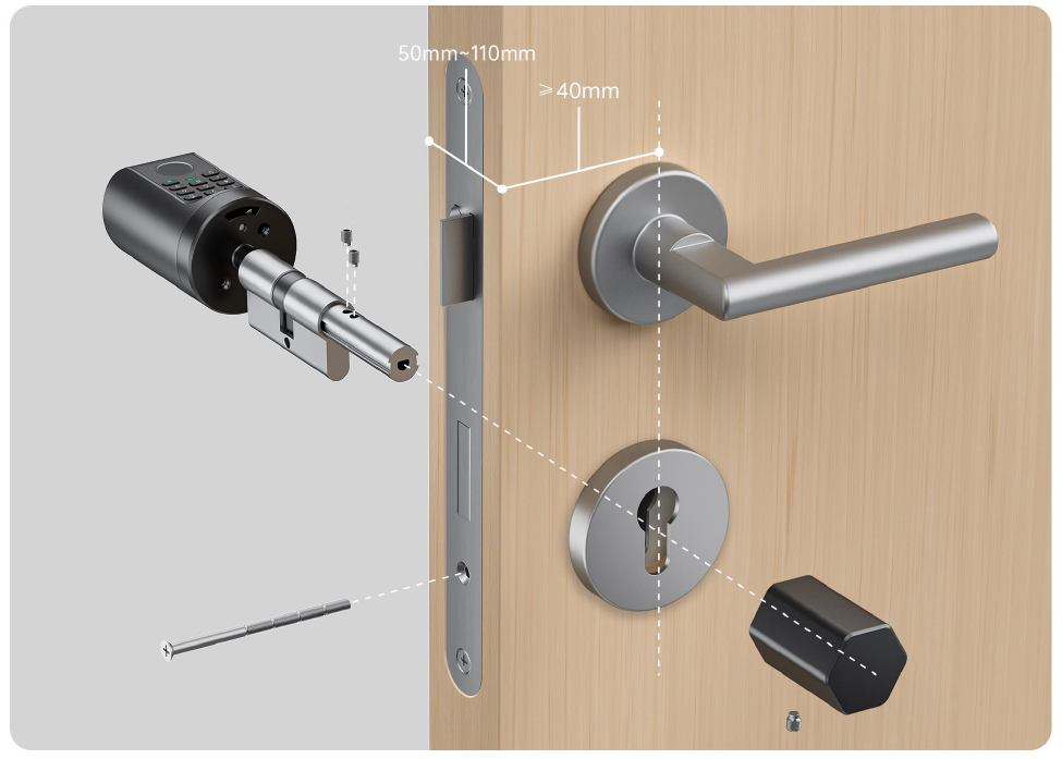 C2E Tuya App High Quality Waterproof Outside Cylinder Electric Knob Door Locks Keypad Smart Deadbolt Lock