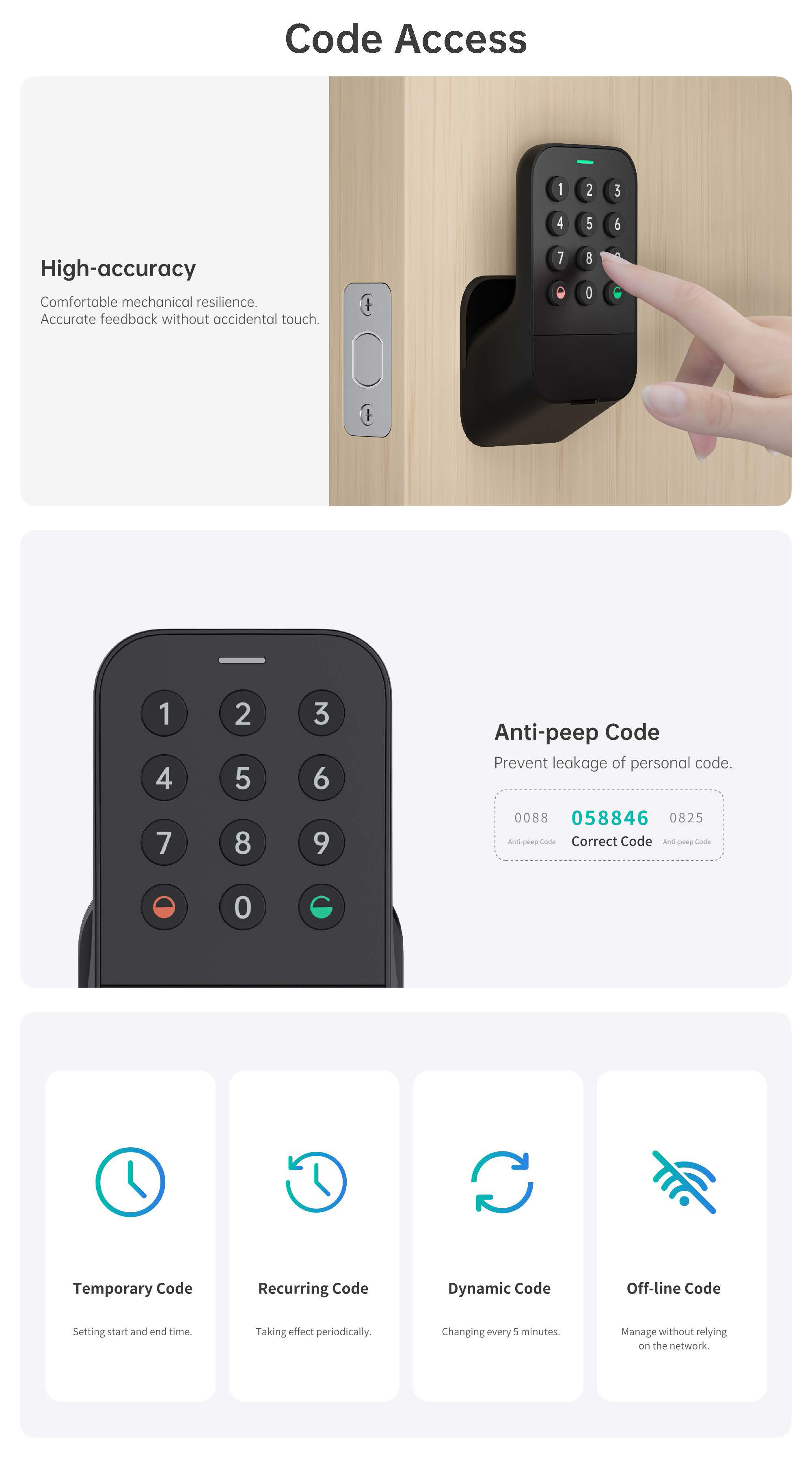 Tuya APP Controlled Double Side Digital Keyless Fingerprint Door Lock Intelligent Electronic Outdoor Smart Deadbolt Door Lock