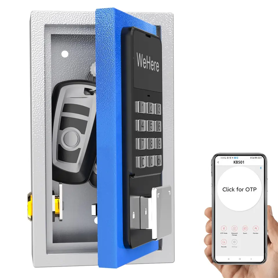 Smart Key Lock Box Electronic Locking Cabinet With App Password Key Box for Key Hidden Home/Office/Apartment/School/Hotel