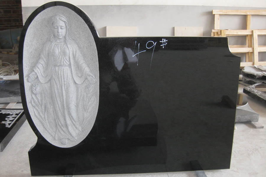 Factory Price Headstone Black White Granite Angel Girl Grave Stone Cemetery Tombstones and Monuments Gravestone