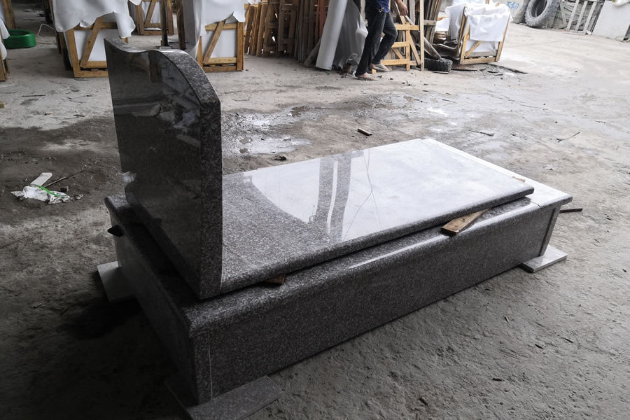 AllyStone Tombstone-03 Good Quality White Granite Tombstone For Wholesale