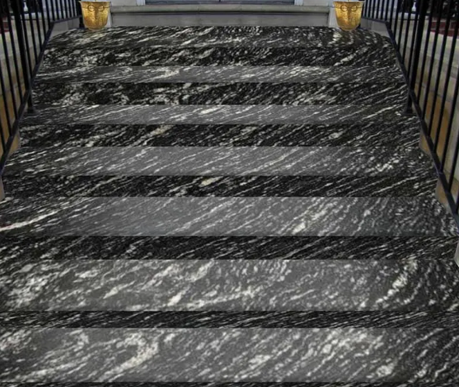 Allystone  Granite Manufactures Black Marquina Granite New Design Steps Anti Slip Granite Steps