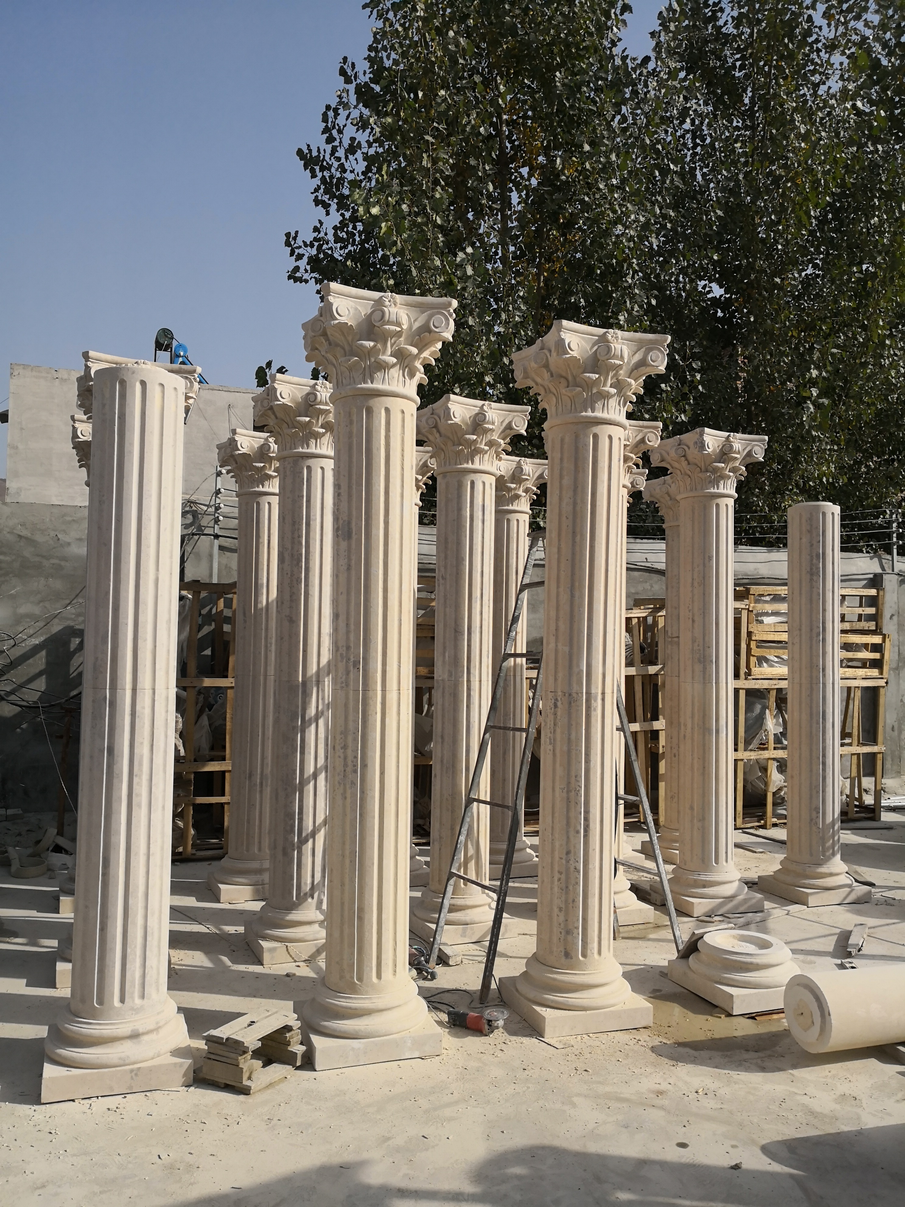 New Arrival customized Stone Column garden stone column for luxury house decor Roman Pillars and stone column cladding