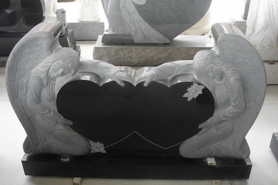 Factory Price Headstone Black White Granite Angel Girl Grave Stone Cemetery Tombstones and Monuments Gravestone