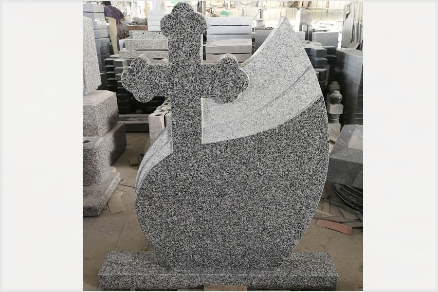 Customized gravestone G654 Granite for Good Quality Headstone Grey Granite Cross Tombstone For Wholesale